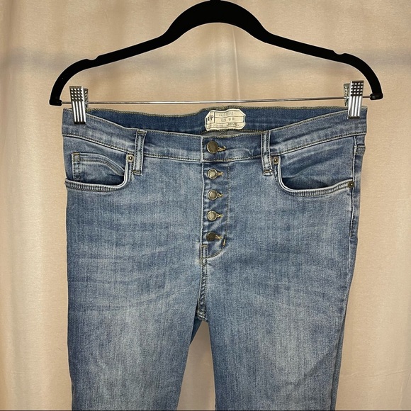 Free People Button Fly Skinny Jeans size 30 - Picture 2 of 5